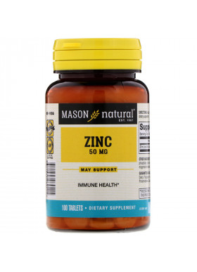 Mason Natural, Zinc, 50 mg, 100 Tablets