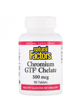 Natural Factors, Chromium GTF Chelate, 500 mcg, 90 Tablets