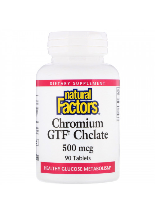 Natural Factors, Chromium GTF Chelate, 500 mcg, 90 Tablets