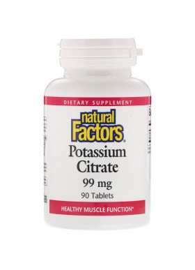 Natural Factors, Potassium Citrate, 99 mg, 90 Tablets