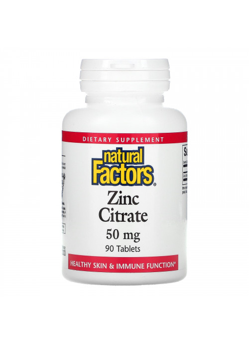 Natural Factors, Zinc Citrate, 50 mg, 90 Tablets