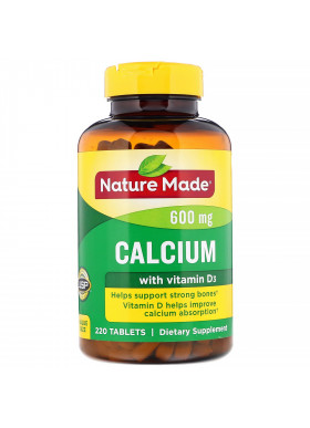 Nature Made, Calcium with Vitamin D3, 600 mg, 220 Tablets