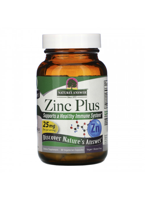Nature's Answer, Zinc Plus, 25 mg, 60 Vegetarian Capsules