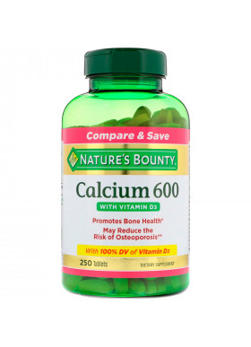 Nature's Bounty, Calcium 600 with Vitamin D3, 250 Tablets