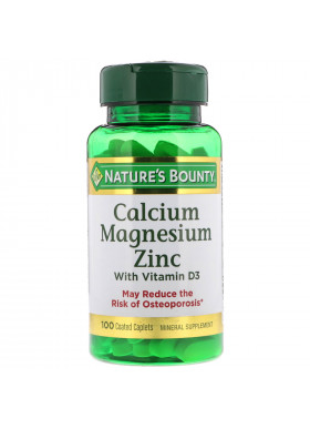 Nature's Bounty, Calcium Magnesium Zinc with Vitamin D3, 100 Coated Caplets