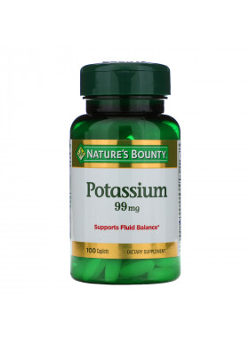 Nature's Bounty, Potassium, 99 mg, 100 Caplets