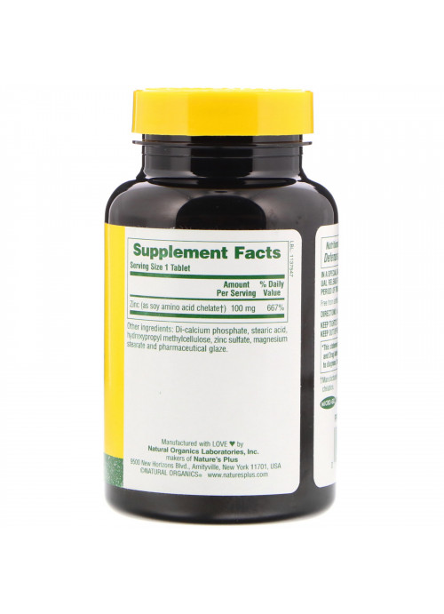 Nature's Plus, Mega Zinc, 100 mg, 90 Tablets
