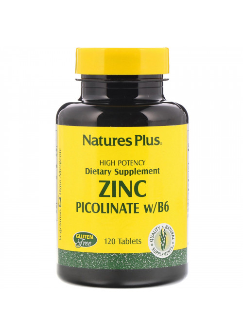 Nature's Plus, Zinc Picolinate w/B-6, 120 Tablets