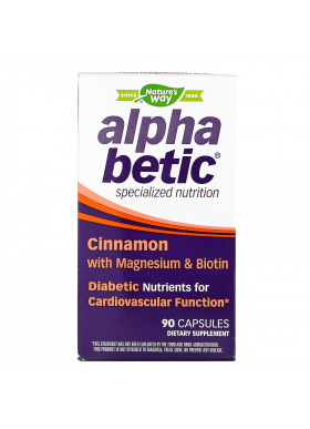 Nature's Way, Alpha Betic, Cinnamon with Magnesium & Biotin, 90 Capsules