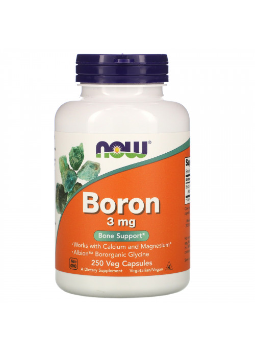 Now Foods, Boron, 3 mg, 250 Veg Capsules