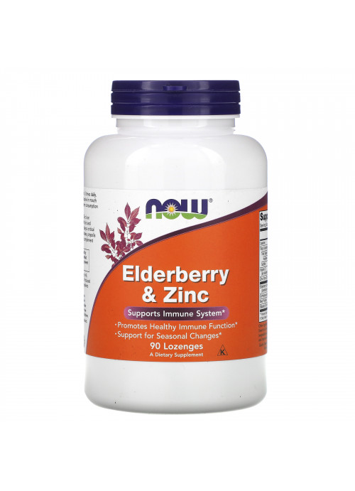 Now Foods, Elderberry & Zinc, 90 Lozenges