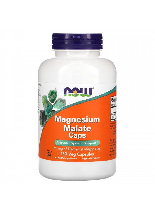 Now Foods, Magnesium Malate Caps, 180 Veg Capsules