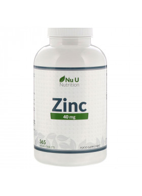 Nu U Nutrition, Zinc, 40 mg, 365 Vegan Tablets