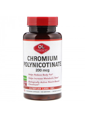 Olympian Labs, Chromium Polynicotinate, 200 mcg, 100 Vegetarian Capsules