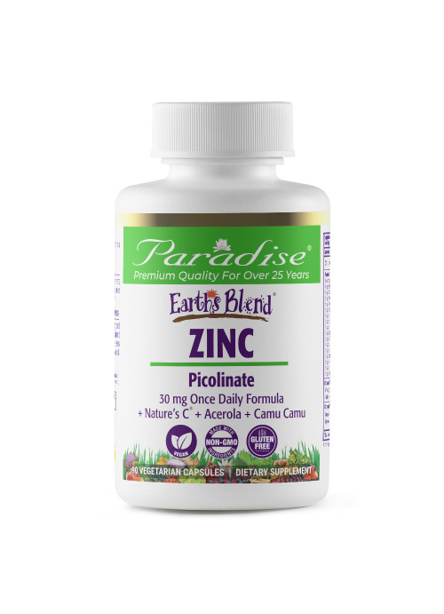 Paradise Herbs, Earth's Blend, Zinc, Picolinate, 90 Vegetarian Capsules