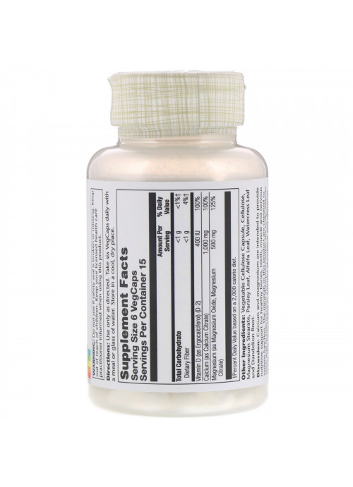 Solaray, Cal-Mag Citrate with Vitamin D-2, 90 VegCaps