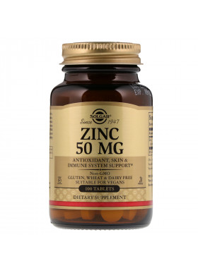 Solgar, Zinc, 50 mg, 100 Tablets