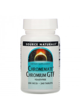 Source Naturals, Chromemate Chromium GTF, 200 mcg, 240 Tablets