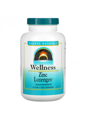 Source Naturals, Wellness, Zinc Lozenges, Peach-Raspberry, 23 mg, 120 Lozenges