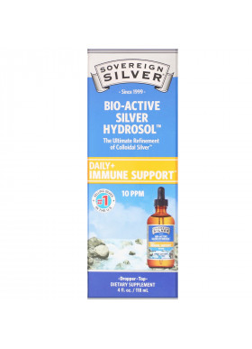 Sovereign Silver, Bio-Active Silver Hydrosol, Dropper-Top, 10 ppm, 4 fl oz (118 ml)