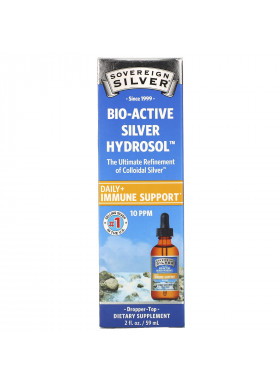 Sovereign Silver, Bio-Active Silver Hydrosol Dropper-Top, Daily + Immune Support, 10 PPM, 2 fl oz (59 ml)