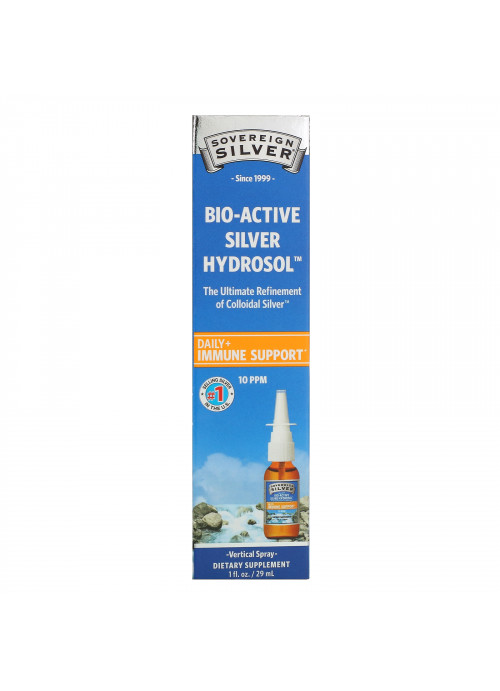 Sovereign Silver, Bio-Active Silver Hydrosol, Vertical Spray, 10 PPM, 1 fl oz (29 ml)