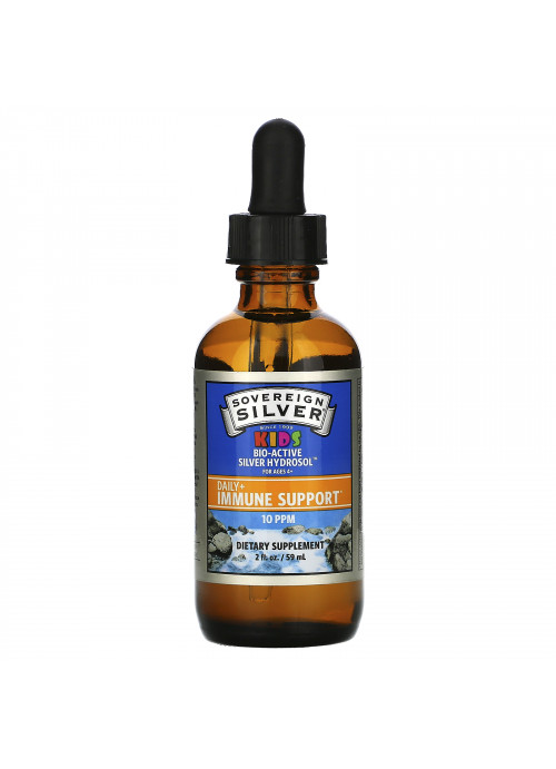 Sovereign Silver, Kids Bio-Active Silver Hydrosol, Daily Immune Support, Ages 4+, 10 PPM, 2 fl oz (59 ml)
