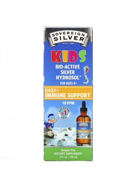 Sovereign Silver, Kids Bio-Active Silver Hydrosol, Daily Immune Support, Ages 4+, 10 PPM, 4 fl oz (118 ml)