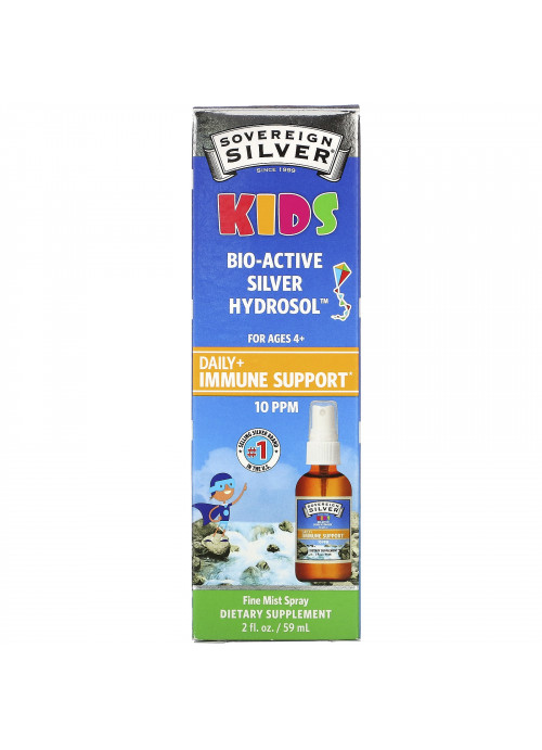 Sovereign Silver, Kids Bio-Active Silver Hydrosol, Daily Immune Support Spray, Ages 4+, 10 PPM, 2 fl oz (59 ml)