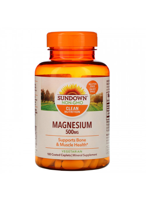Sundown Naturals, Magnesium, 500 mg, 180 Coated Caplets