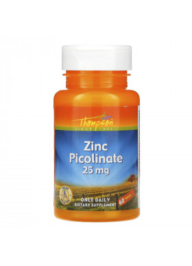 Thompson, Zinc Picolinate, 25 mg, 60 Tablets