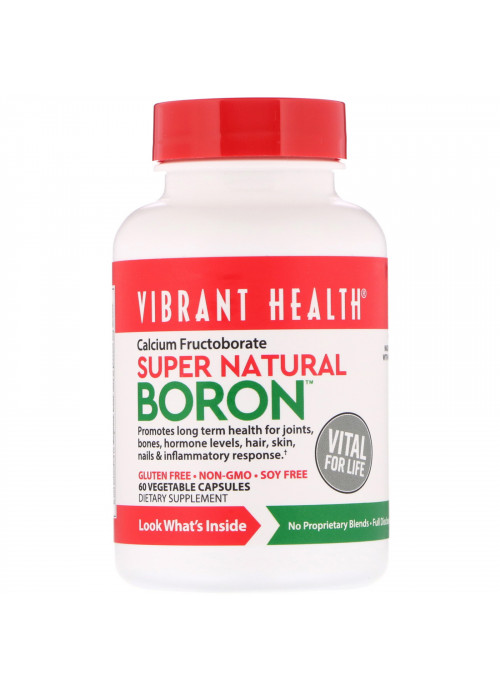 Vibrant Health, Super Natural Boron, 60 Vegetable Capsules