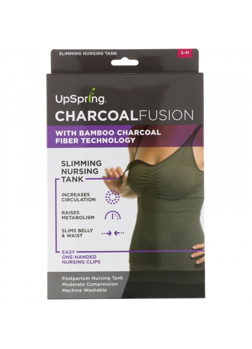 UpSpring, Charcoal Fusion, Slimming Nursing Tank, S-M, 1 Tank