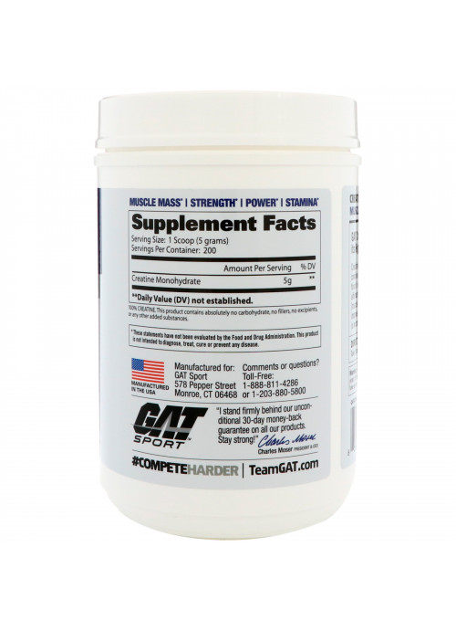 GAT, Creatine, High Quality Powder, 2.2 lbs (1 kg)