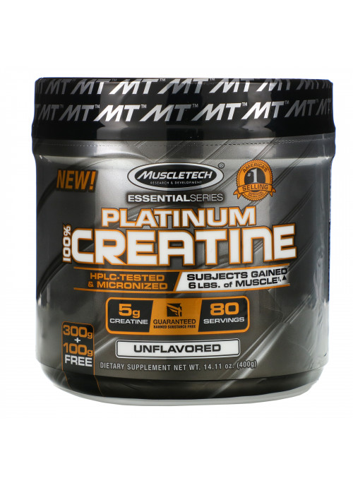 Muscletech, Essential Series, Platinum 100% Creatine, Unflavored, 14.11 oz (400 g)