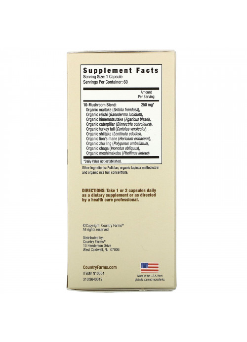 Country Farms, Mighty Mushrooms, Immune Support, 60 Capsules