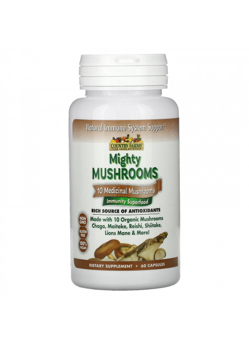 Country Farms, Mighty Mushrooms, Immune Support, 60 Capsules