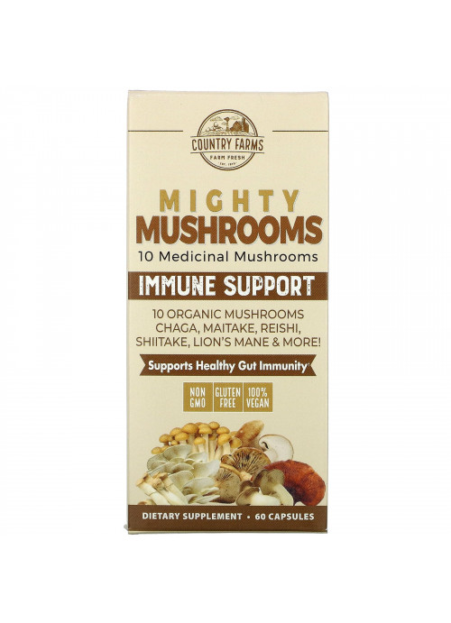 Country Farms, Mighty Mushrooms, Immune Support, 60 Capsules