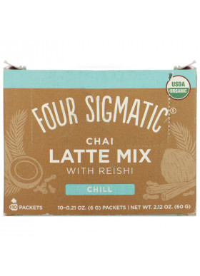 Four Sigmatic, Chai Latte Mix with Reishi, 10 Packets, 0.21 oz (6 g) Each