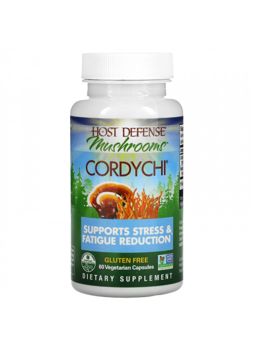 Fungi Perfecti, Host Defense Mushrooms, Cordychi, Supports Stress & Fatigue Reduction, 60 Vegetarian Capsules