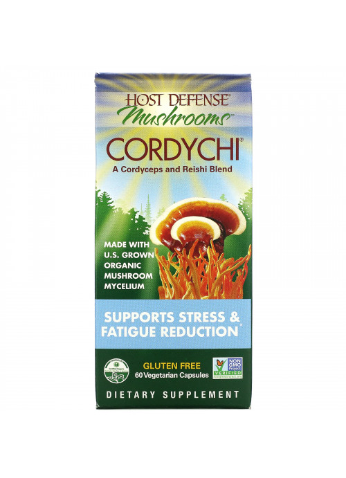 Fungi Perfecti, Host Defense Mushrooms, Cordychi, Supports Stress & Fatigue Reduction, 60 Vegetarian Capsules