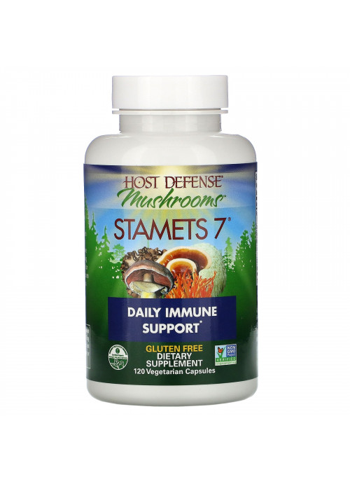 Fungi Perfecti, Host Defense Mushrooms, Stamets 7, Daily Immune Support, 120 Vegetarian Capsules