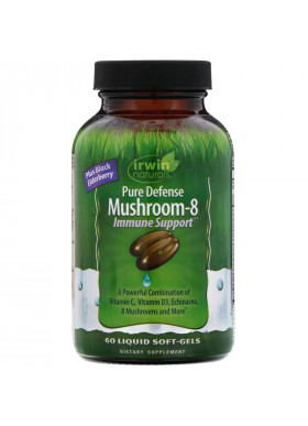 Irwin Naturals, Pure Defense Mushroom-8, Immune Support, 60 Liquid Soft-Gels