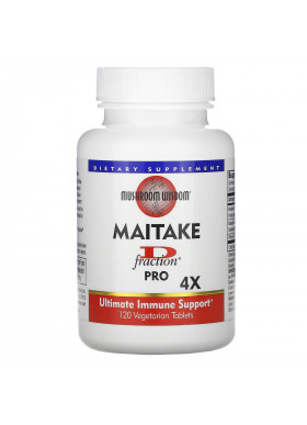 Mushroom Wisdom, Maitake D-Fraction Pro 4X, 120 Vegetarian Tablets