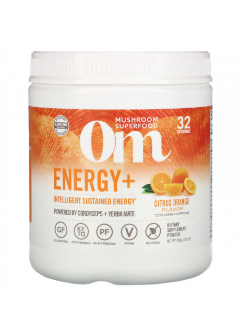 Om Mushrooms, Energy+, Citrus Orange, 7.05 oz (200 g)