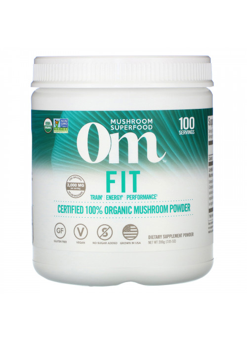 Om Mushrooms, Fit, Certified 100% Organic Mushroom Powder, 7.05 oz (200 g)