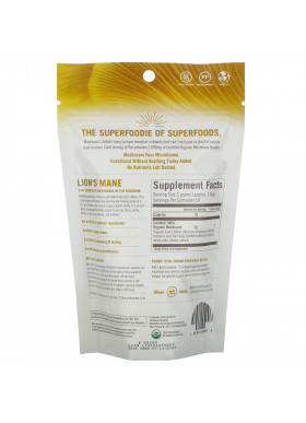 Om Mushrooms, Lion's Mane, Certified 100% Organic Mushroom Powder, 3.5 oz (100 g)