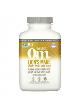 Om Mushrooms, Lion's Mane Mushroom Superfood, 667 mg, 180 Vegetable Capsules