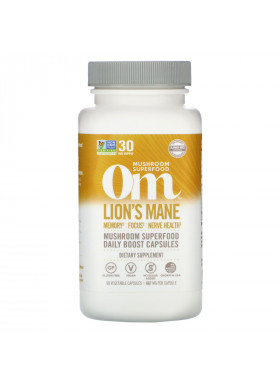 Om Mushrooms, Lions's Mane, 667 mg, 90 Vegetarian Capsules