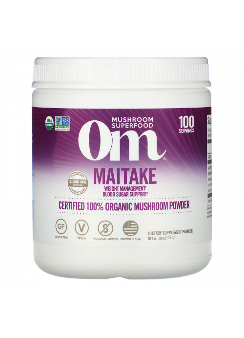 Om Mushrooms, Maitake, Certified 100% Organic Mushroom Powder, 7.05 oz (200 g)